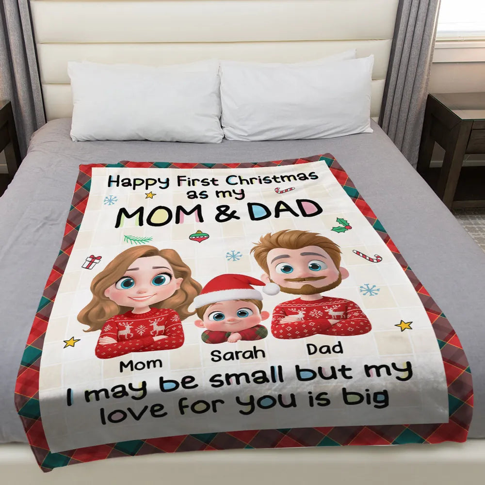 Personalized Christmas Blanket for New Parents - First Christmas Gift Blanket MagicInPrints