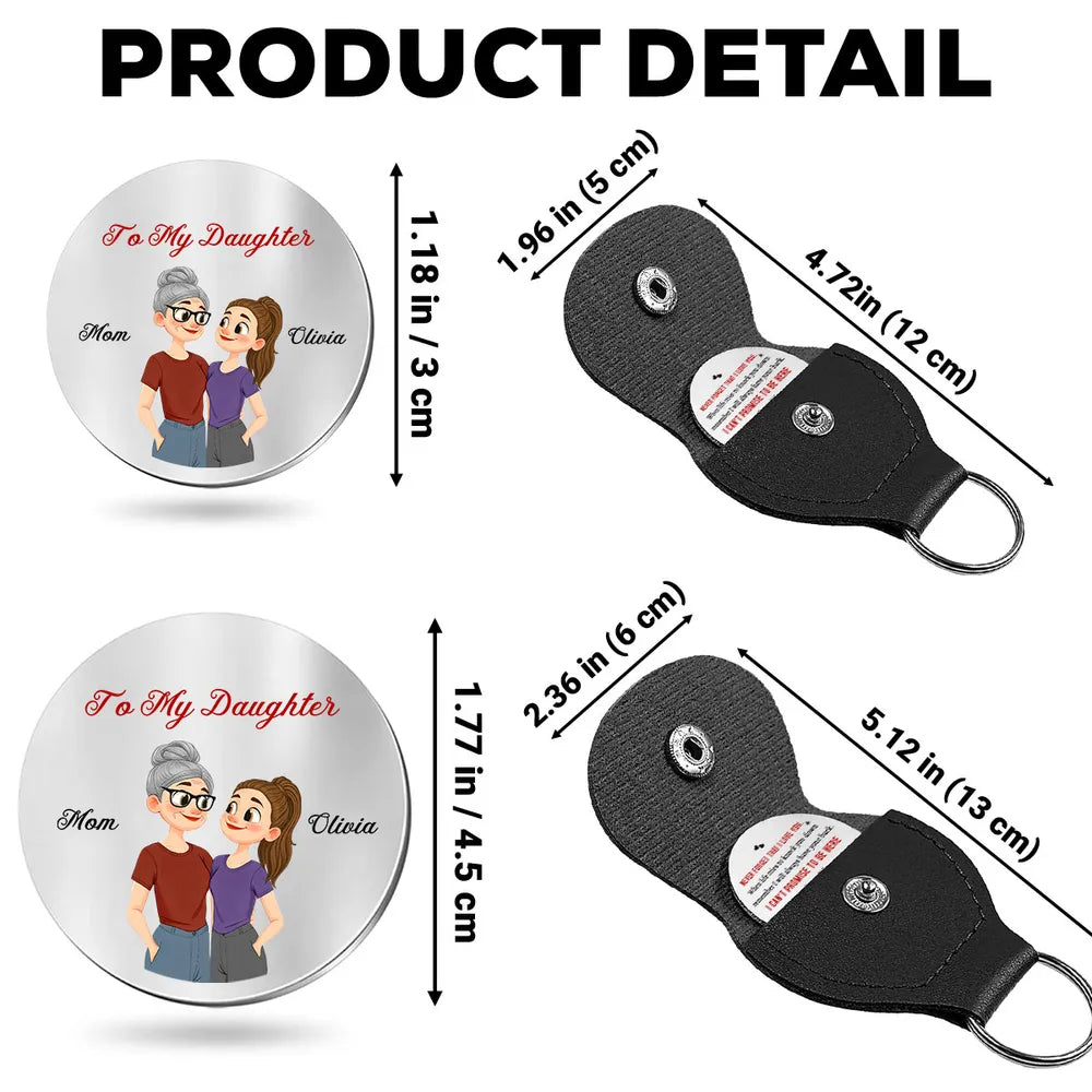 Personalized Keychain for Daughter - Heartfelt Message from Mom Keychain MagicInPrints