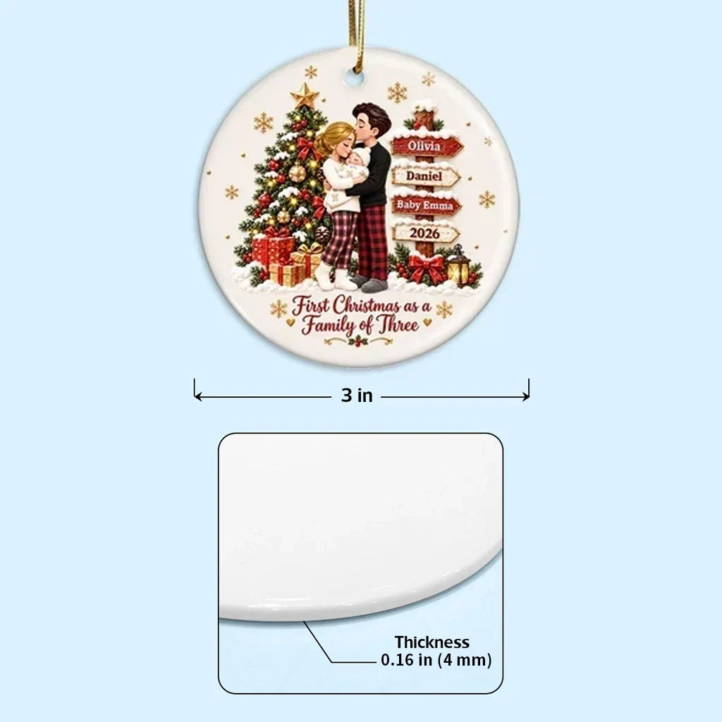 Personalized Ceramic Ornament First Christmas Gift for New Parents