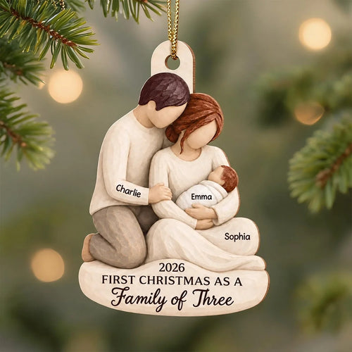Personalized Wooden Christmas Ornament New Family Keepsake Gift