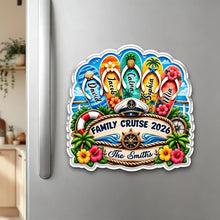 Load image into Gallery viewer, Personalized Acrylic Magnet Family Cruise Flip Flop Gift
