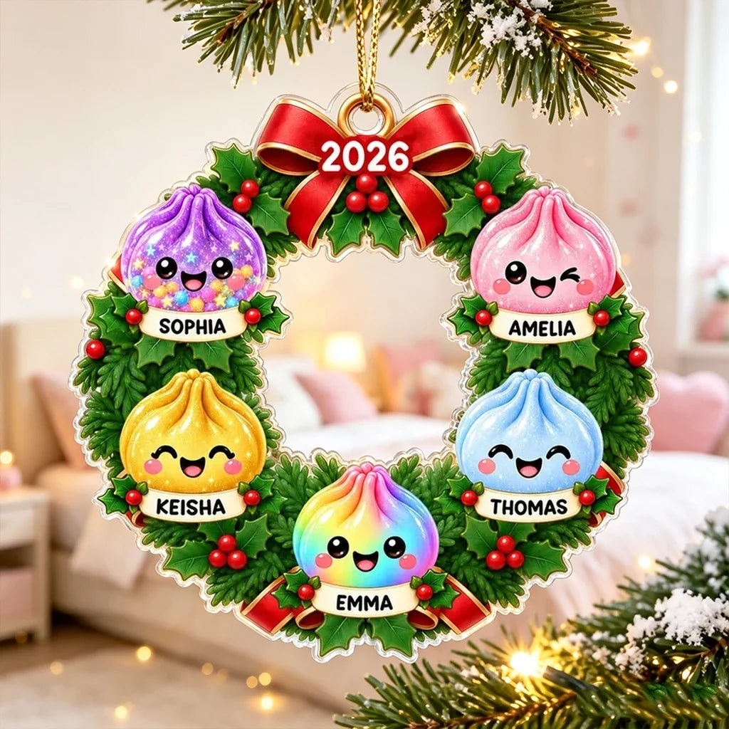Personalized Dumpling Family Acrylic Ornament Christmas Gift