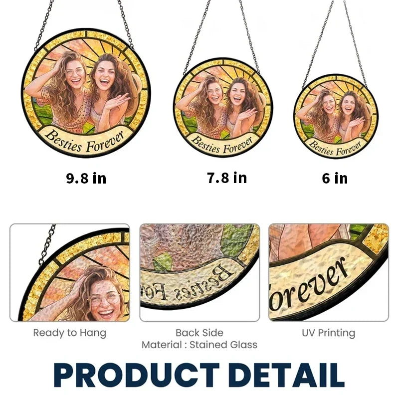 Personalized Glass Suncatcher Ornament Best Friend Gift