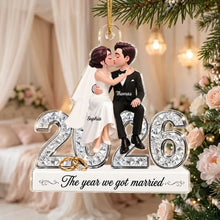 Load image into Gallery viewer, Personalized Acrylic Christmas Ornament Newlywed Gift
