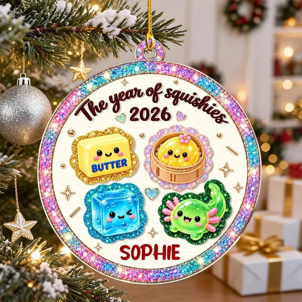 Personalized Acrylic Ornament Custom Squishy Gift for Kids