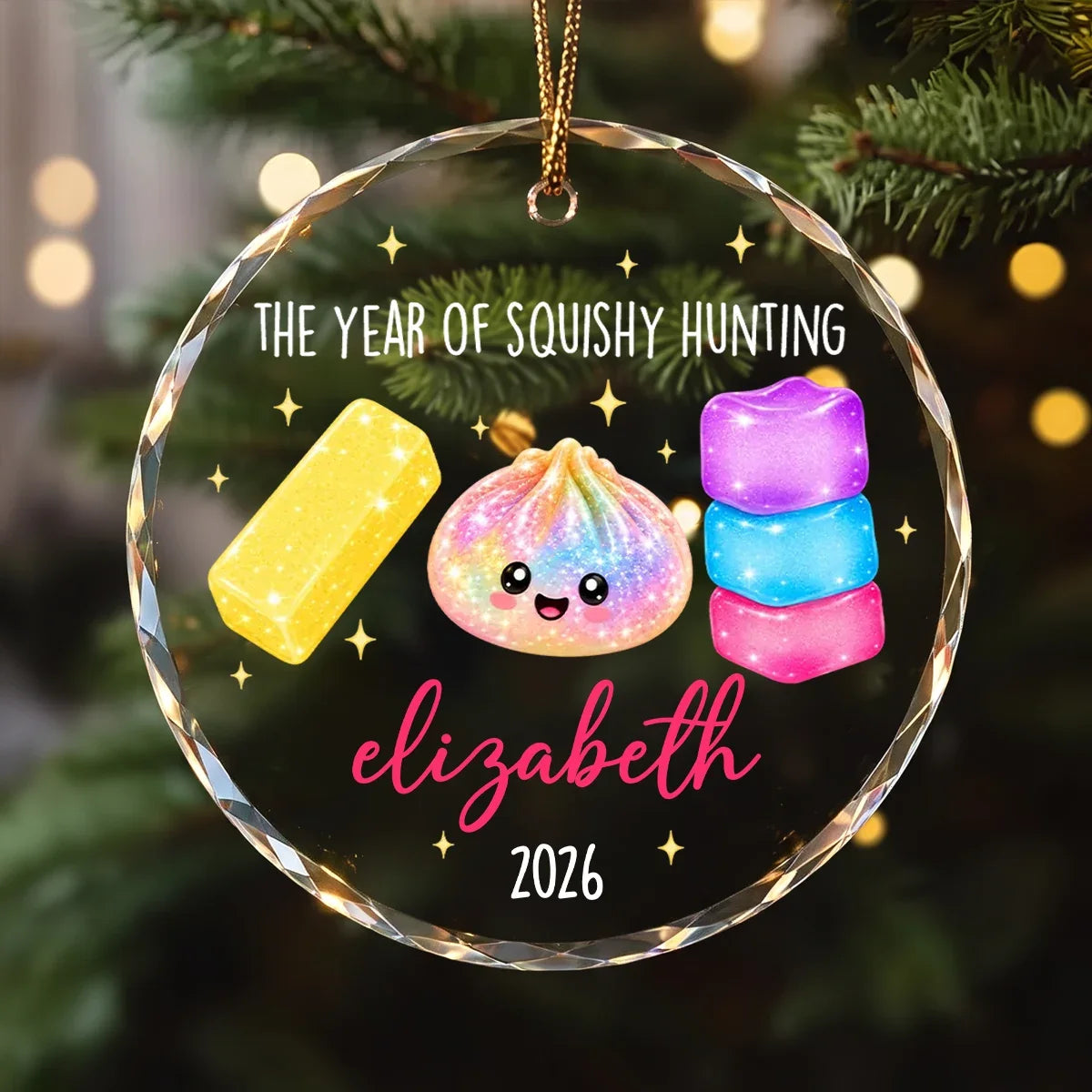 Personalized Colorful Squishy Crystal Ornament Gift for Kids