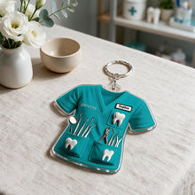 Load image into Gallery viewer, Personalized Acrylic Dental Keychain Gift for Dentist
