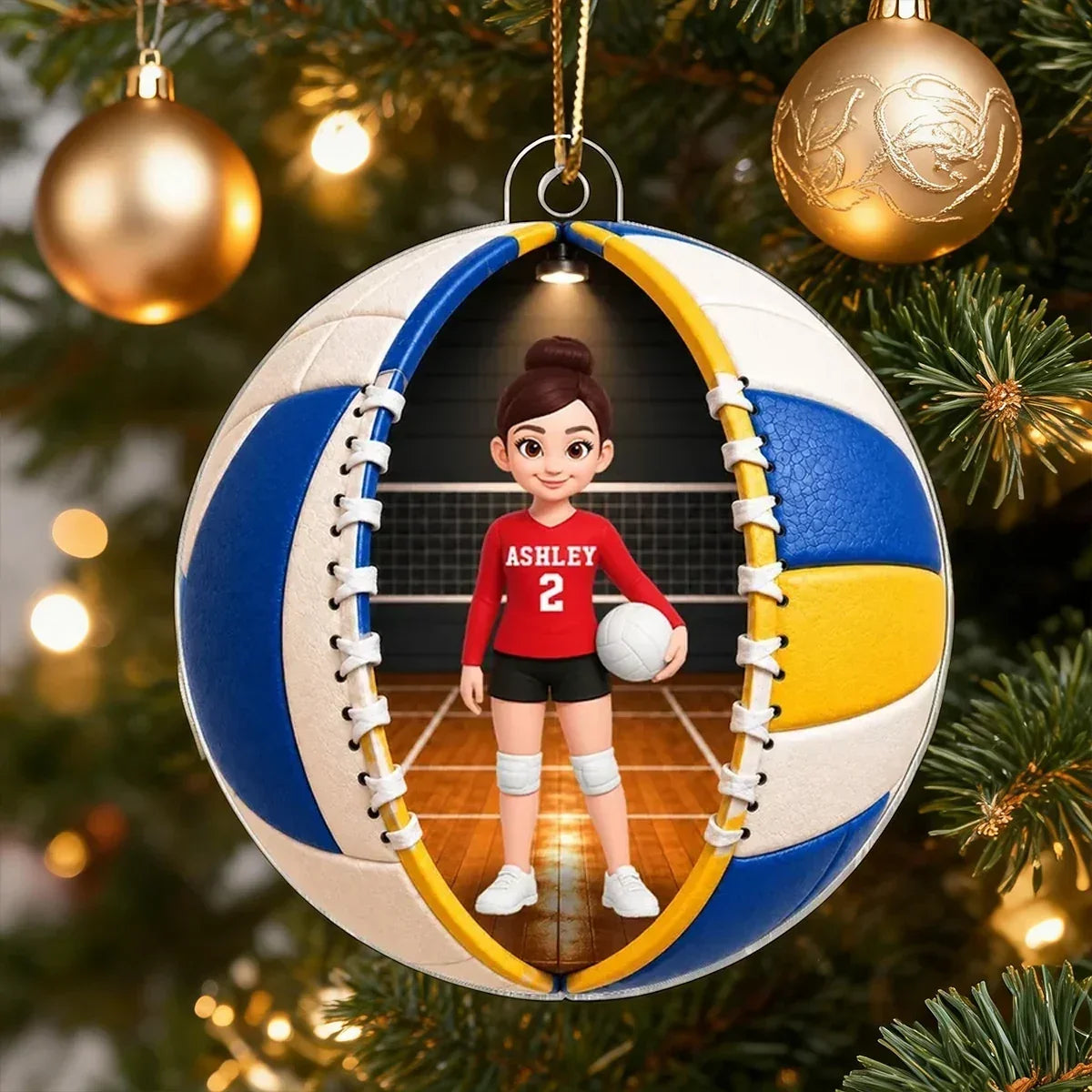 Personalized Volleyball Acrylic Ornament Custom Gift for Sports Families