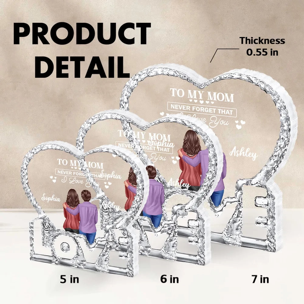 Personalized Heart-Shaped Acrylic Plaque for Mom - Sentimental Gift for Mother's Day Plaque MagicInPrints