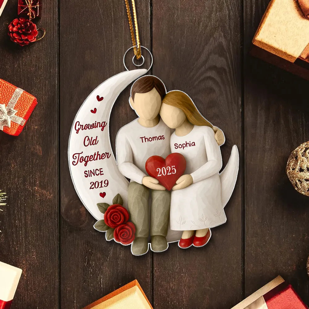 Personalized Couple Ornament for Christmas - Romantic Keepsake Gift Ornament MagicInPrints