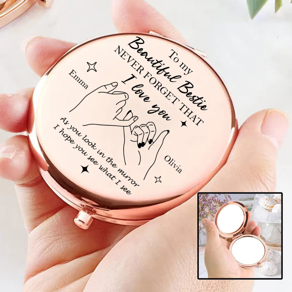 Personalized Compact Mirror for Best Friend - Sentimental Gift for Special Occasions Beauty Tools MagicInPrints