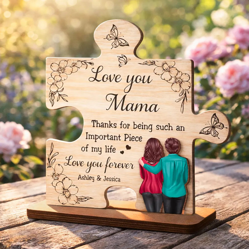Personalized Wooden Puzzle Piece for Mom - Sentimental Gift for Mother's Day Plaque MagicInPrints