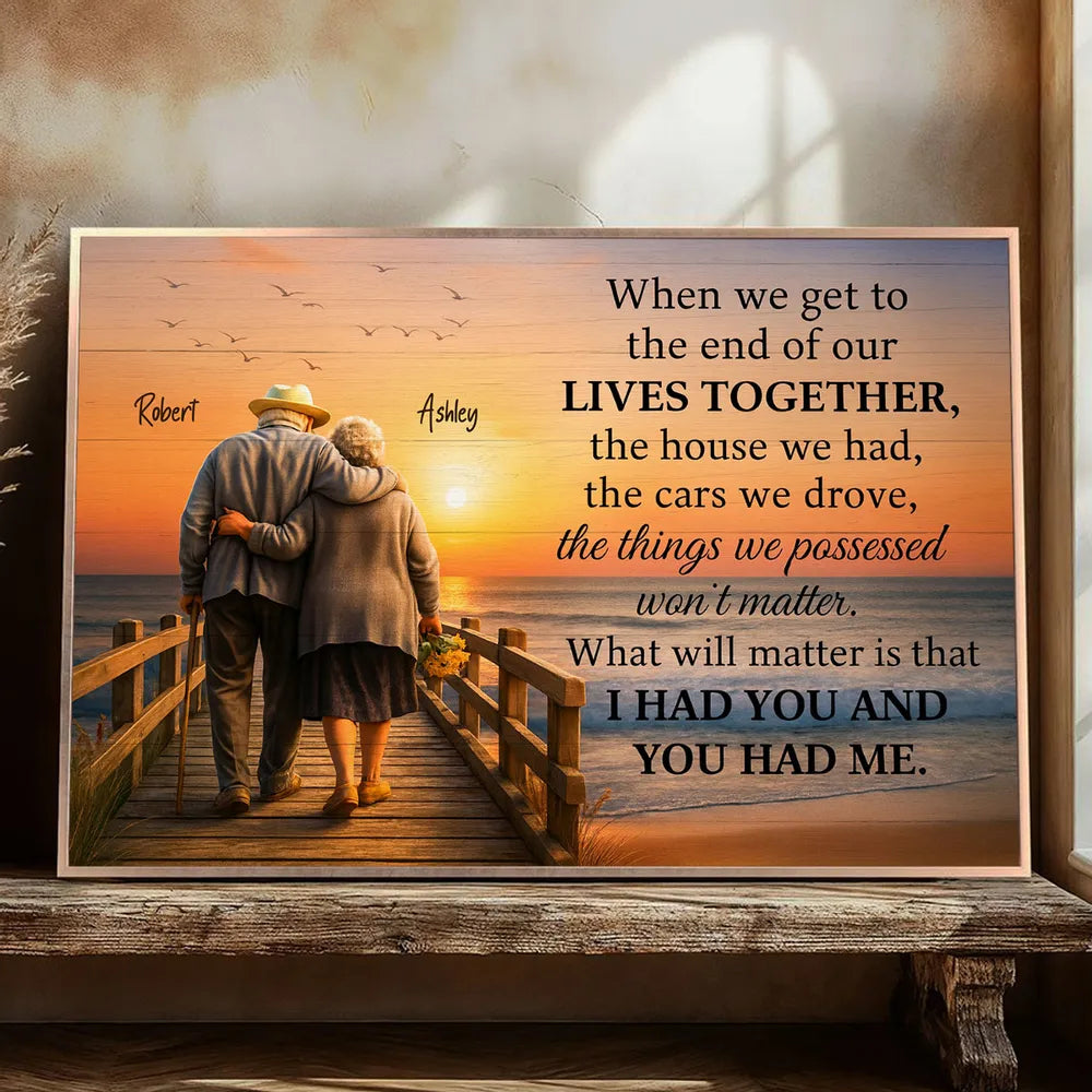 Personalized Canvas Print for Couples - Sentimental Sunset Walk Quote Poster or Canvas MagicInPrints
