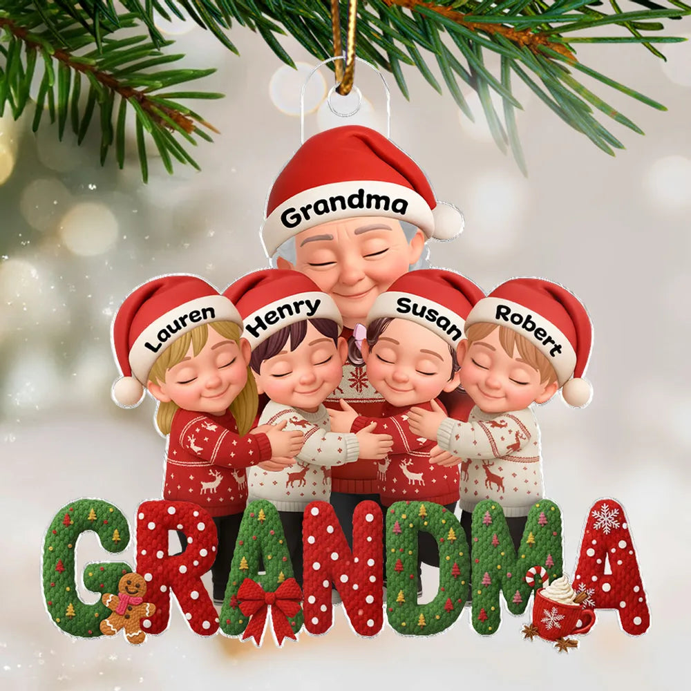 Personalized Christmas Ornament for Grandma with Kids - Holiday Keepsake Ornament MagicInPrints