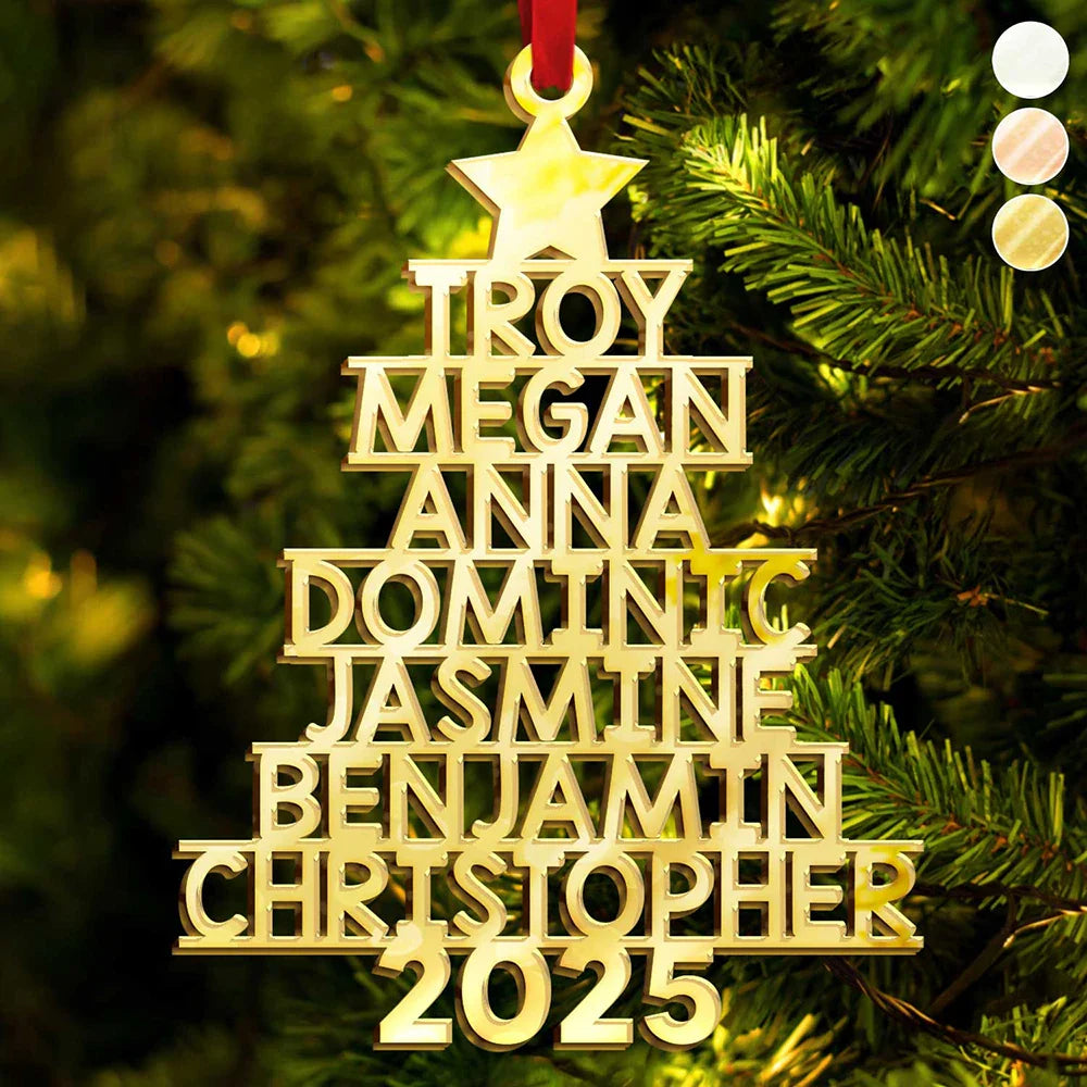 Personalized Family Name Christmas Tree Ornament - Holiday Decoration 2025 Ornament MagicInPrints