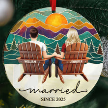 Load image into Gallery viewer, Together is a Beautiful Place to Be – Personalized Custom Shaped Mirror Ornament – Gift for Couples Mirror Ornament MagicInPrints
