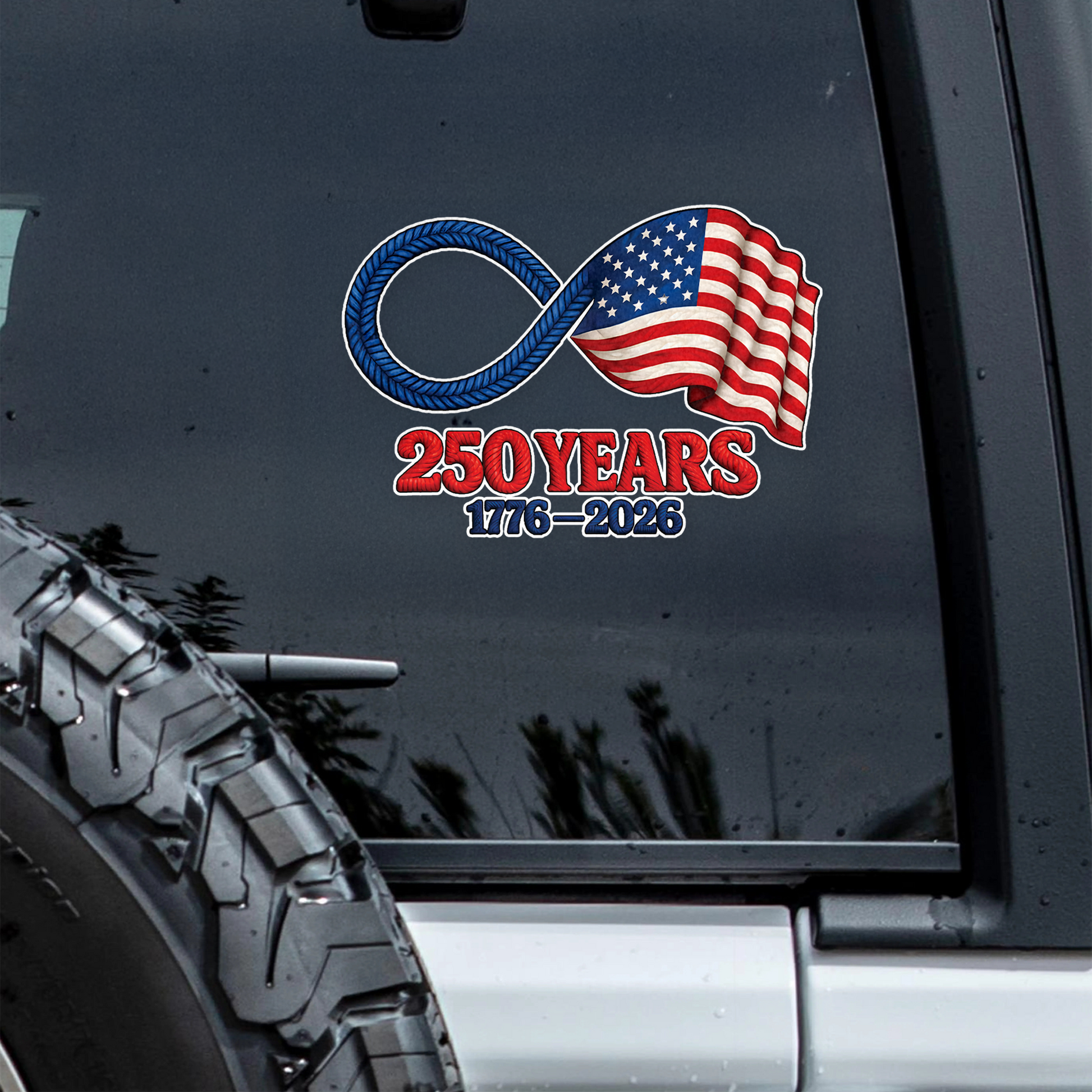 Custom Car Decal Patriotic 250 Years USA Flag - Anniversary Celebration Sticker MagicInPrints
