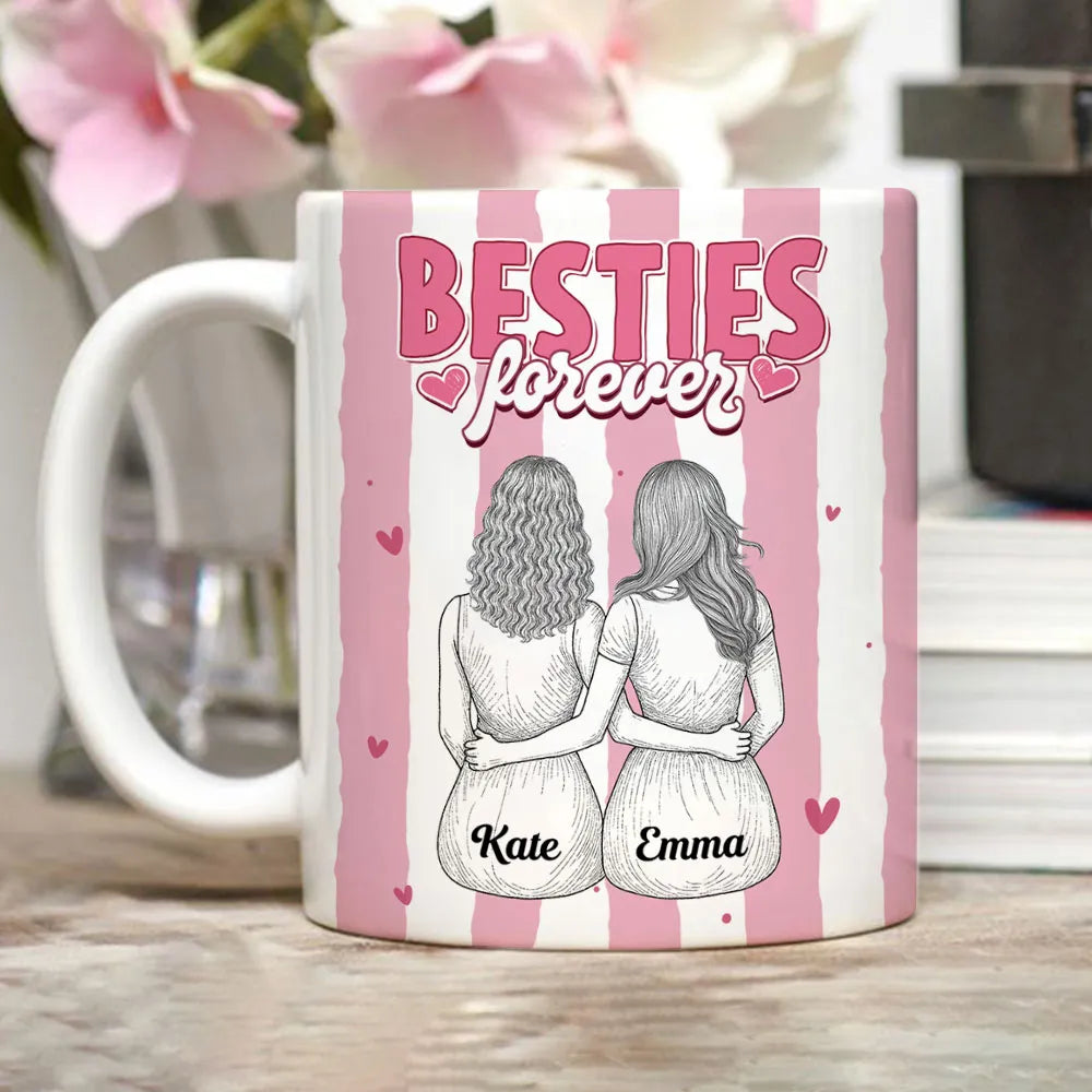 Personalized Best Friends Mug for Women - Custom Names, Heartwarming Gift Cup MagicInPrints