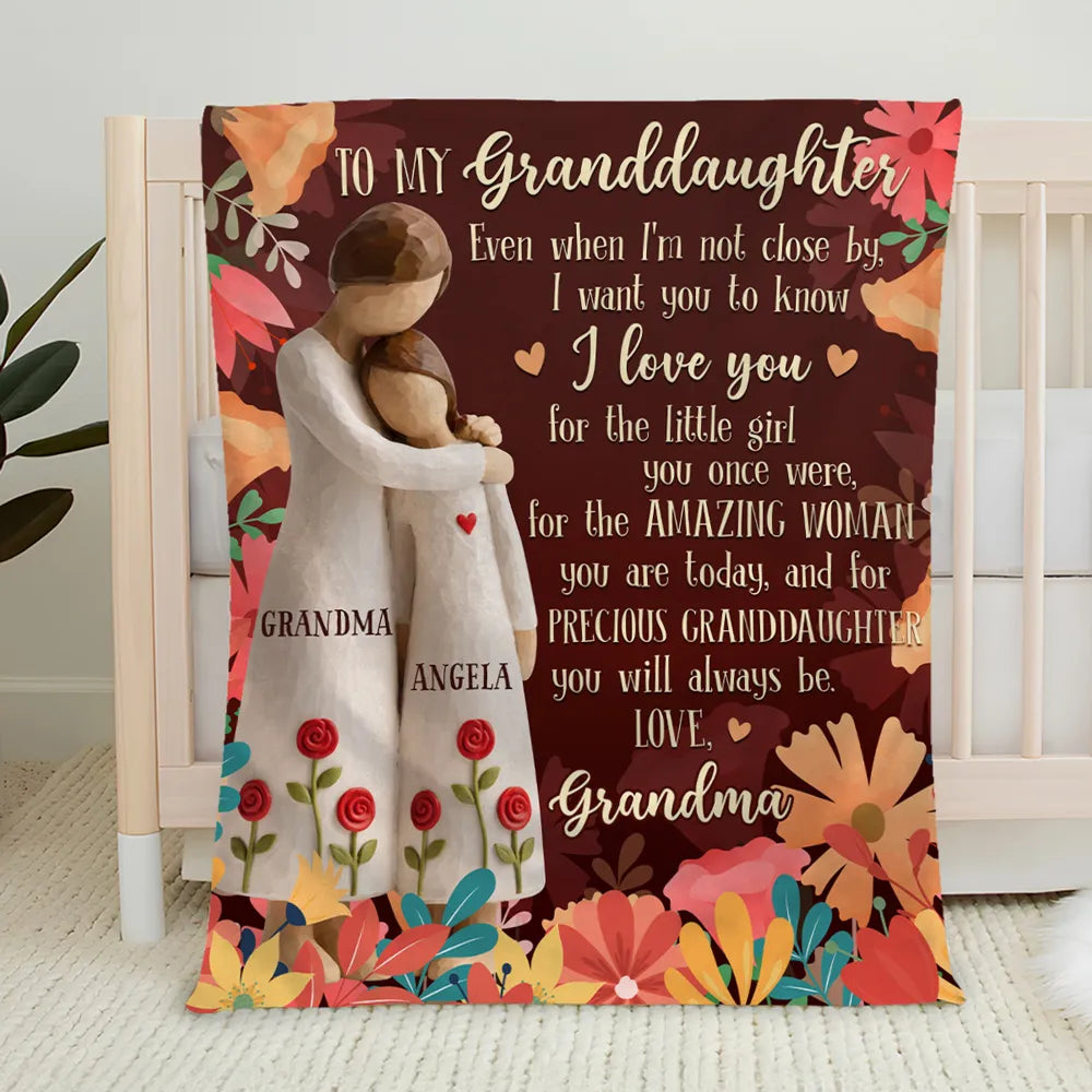 Personalized Granddaughter Blanket - Heartfelt Message from Grandma - Sentimental Gift for Special Occasions Blanket MagicInPrints