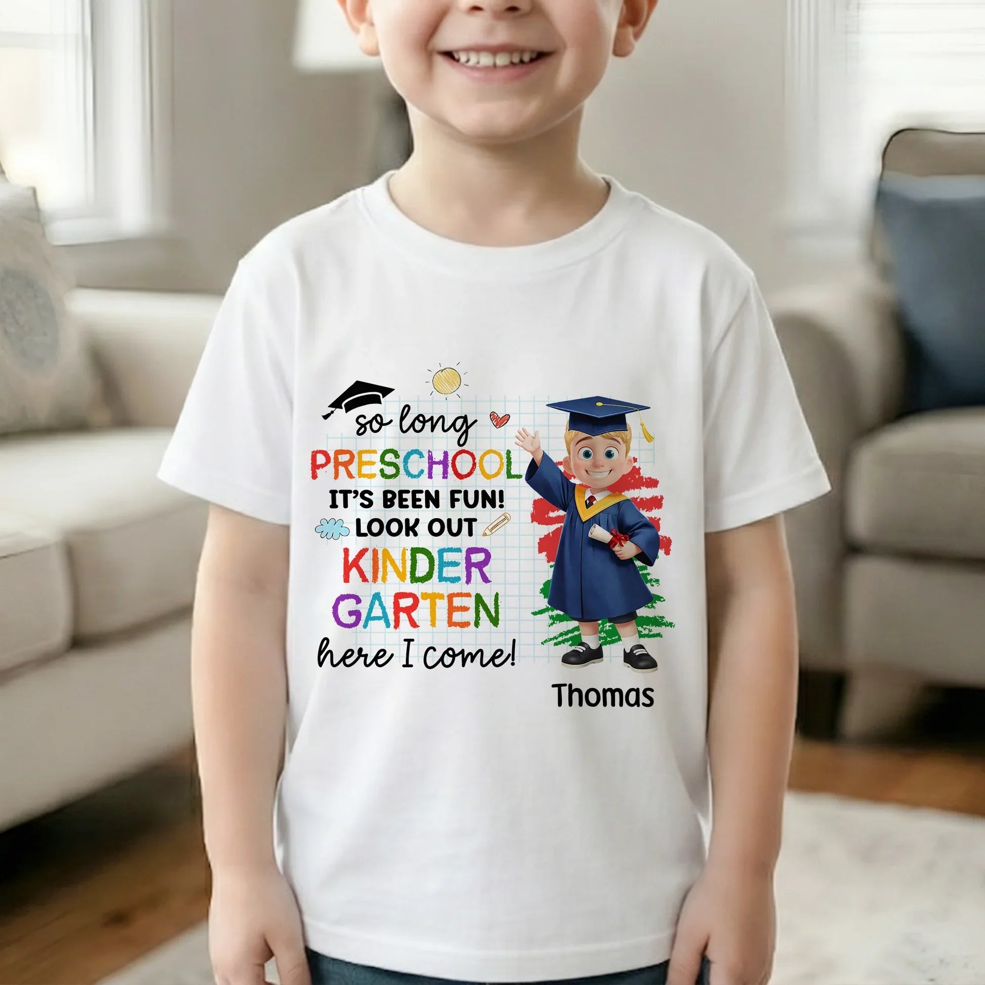 Personalized Kids Graduation T-Shirt for Kindergarten - Preschool Celebration Cloth MagicInPrints