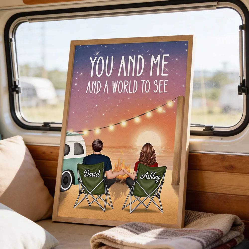 Personalized Couple Camping Poster for Romantic Travelers - Anniversary Gift Poster or Canvas MagicInPrints