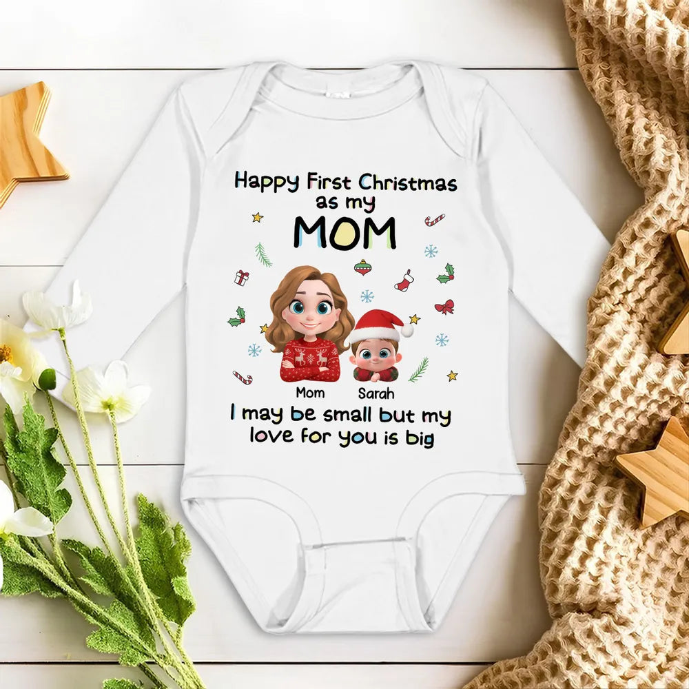 Personalized Baby Bodysuit for Mom - First Christmas Gift Cloth MagicInPrints