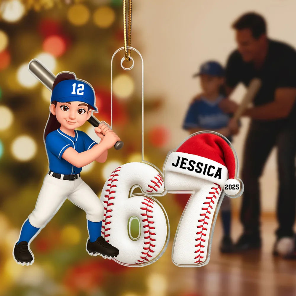 Custom Basketball Player Christmas Ornament for Kids - Personalized Holiday Gift Ornament MagicInPrints