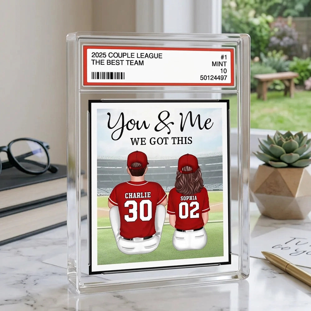 Personalized Couple Baseball Card Display - Romantic Gift for Sports Fans Plaque MagicInPrints
