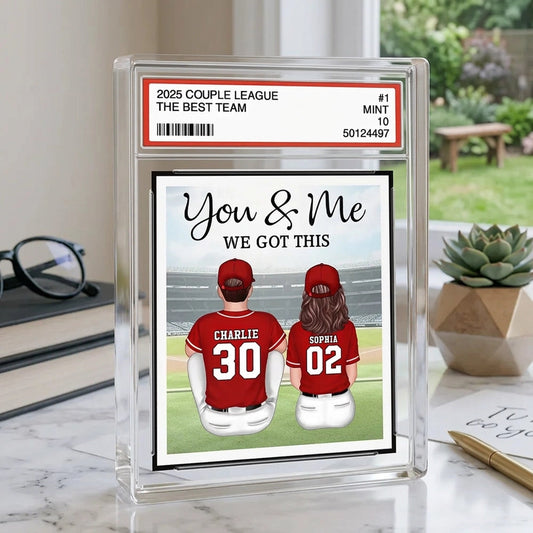 Personalized Couple Baseball Card Display - Romantic Gift for Sports Fans Plaque MagicInPrints
