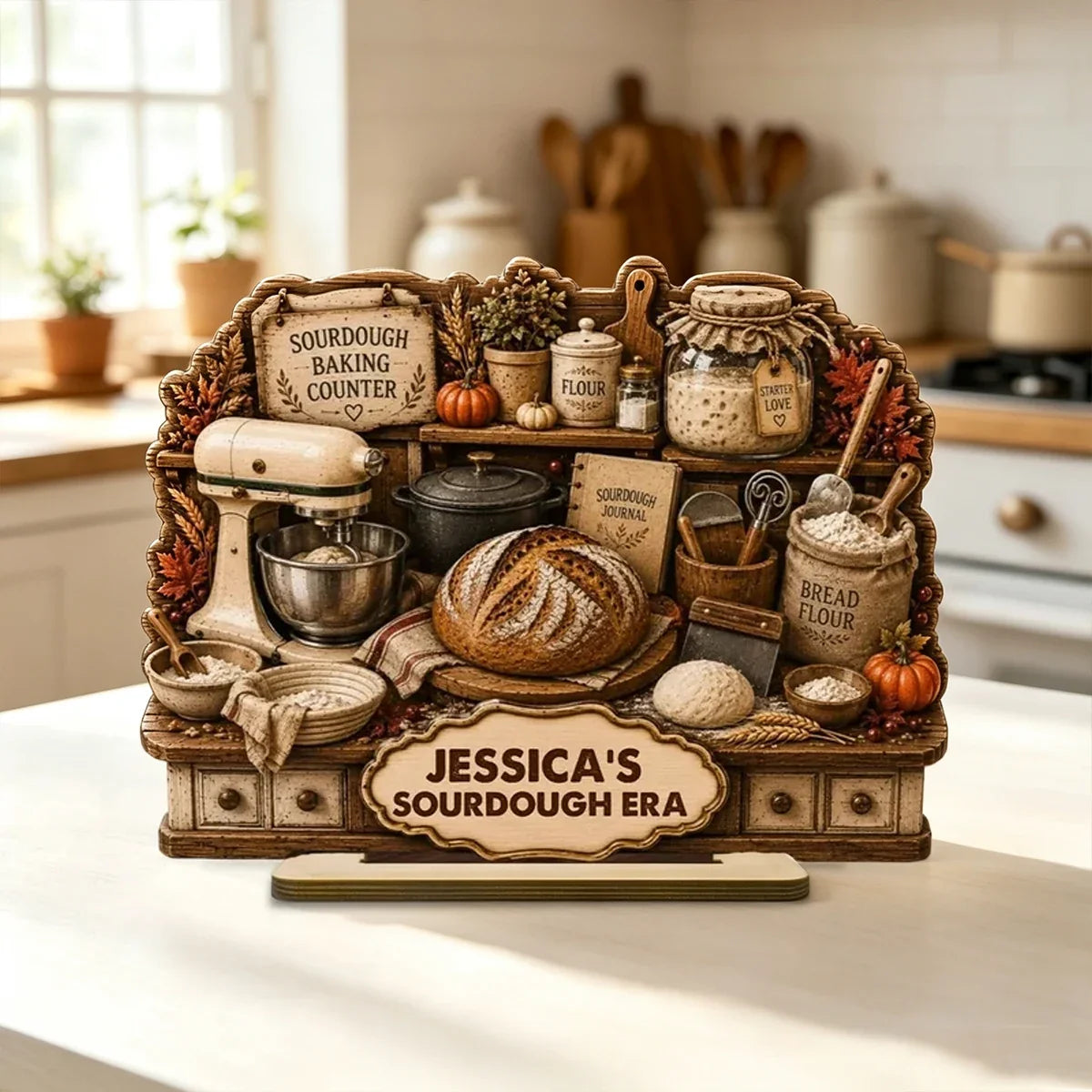 Personalized Sourdough Wooden Plaque Gift for Home Bakers