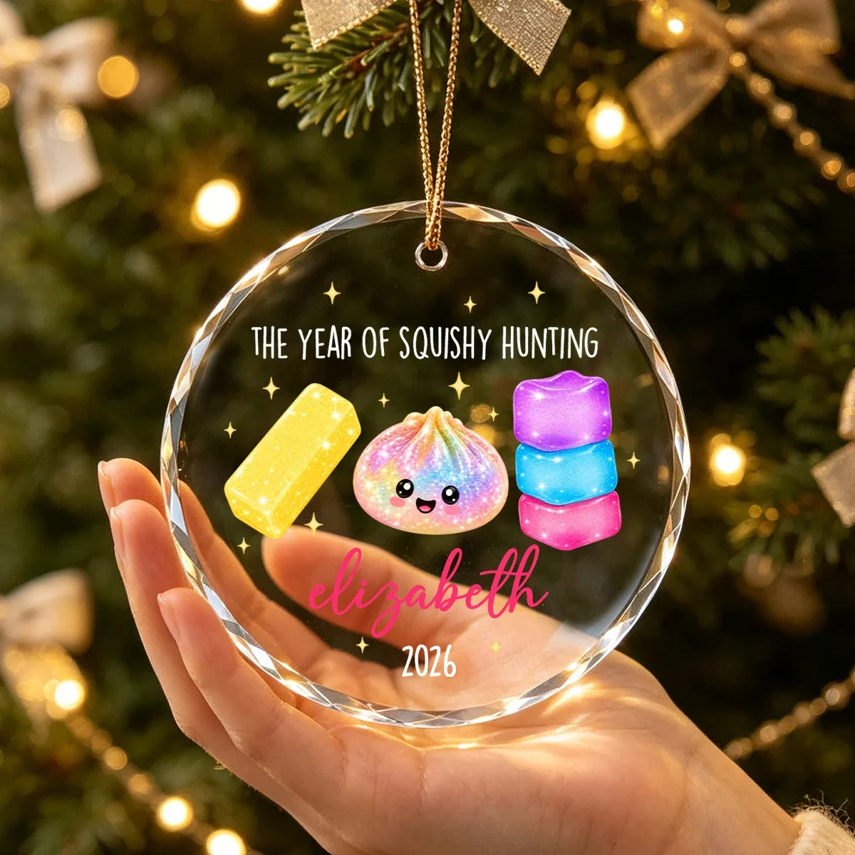 Personalized Colorful Squishy Crystal Ornament Gift for Kids