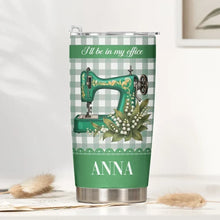 Load image into Gallery viewer, Personalized Floral Sewing Machine Travel Tumbler Gift for Grandma
