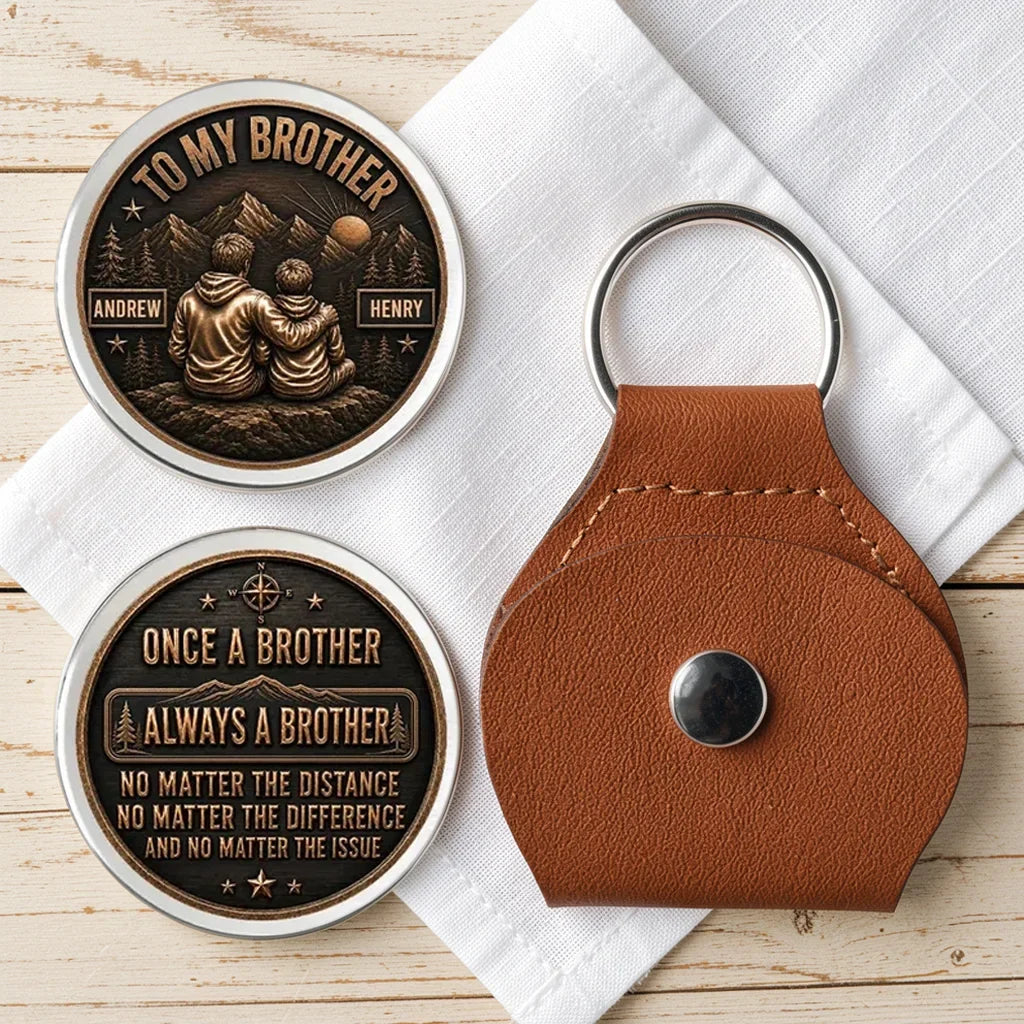Personalized Brother Pocket Hug Keychain Unique Gift Idea