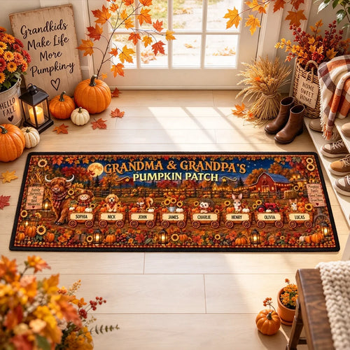 Personalized Pumpkin Patch Doormat Creative Gift for Grandma & Grandpa