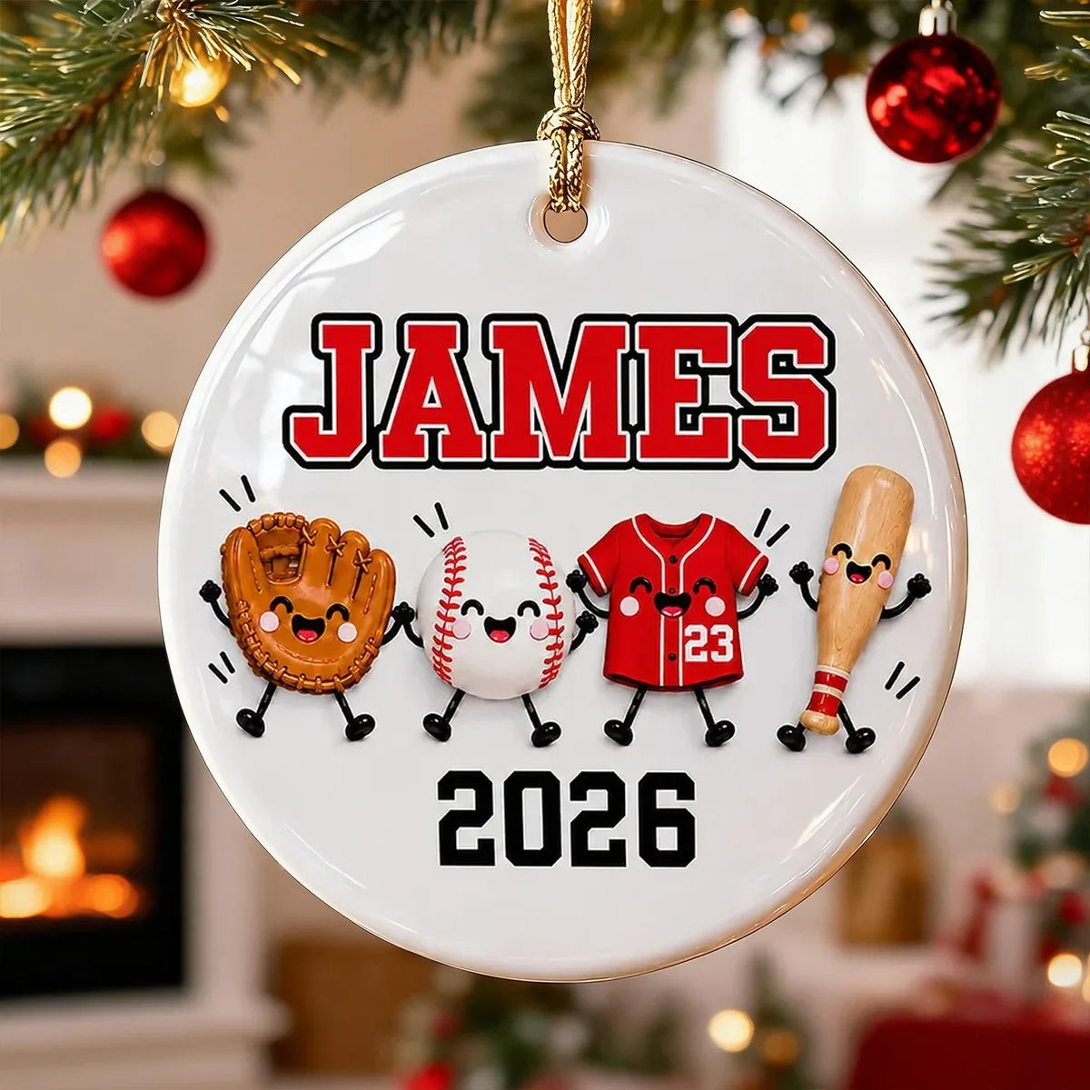 Personalized Baseball Ceramic Ornament Custom Gift for Fans