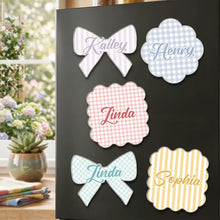 Load image into Gallery viewer, Personalized Acrylic Magnet Gift for Family with Bow Design
