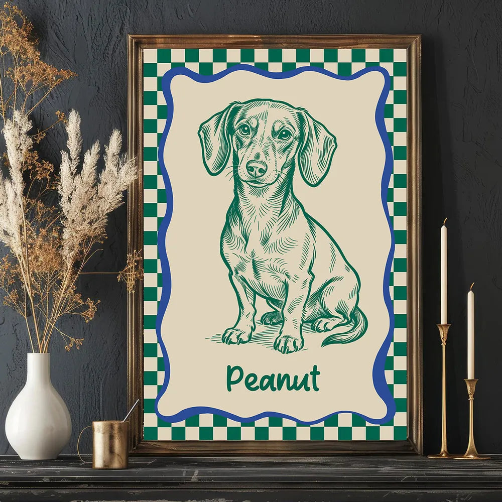 Custom Dog Portrait Art Print for Pet Lovers - Personalized Home Decor Poster or Canvas MagicInPrints