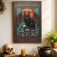 Load image into Gallery viewer, Witch Sanctuary Personalized Metal Sign - Unique Gifts for Cat Lovers Metal Signs MagicInPrints
