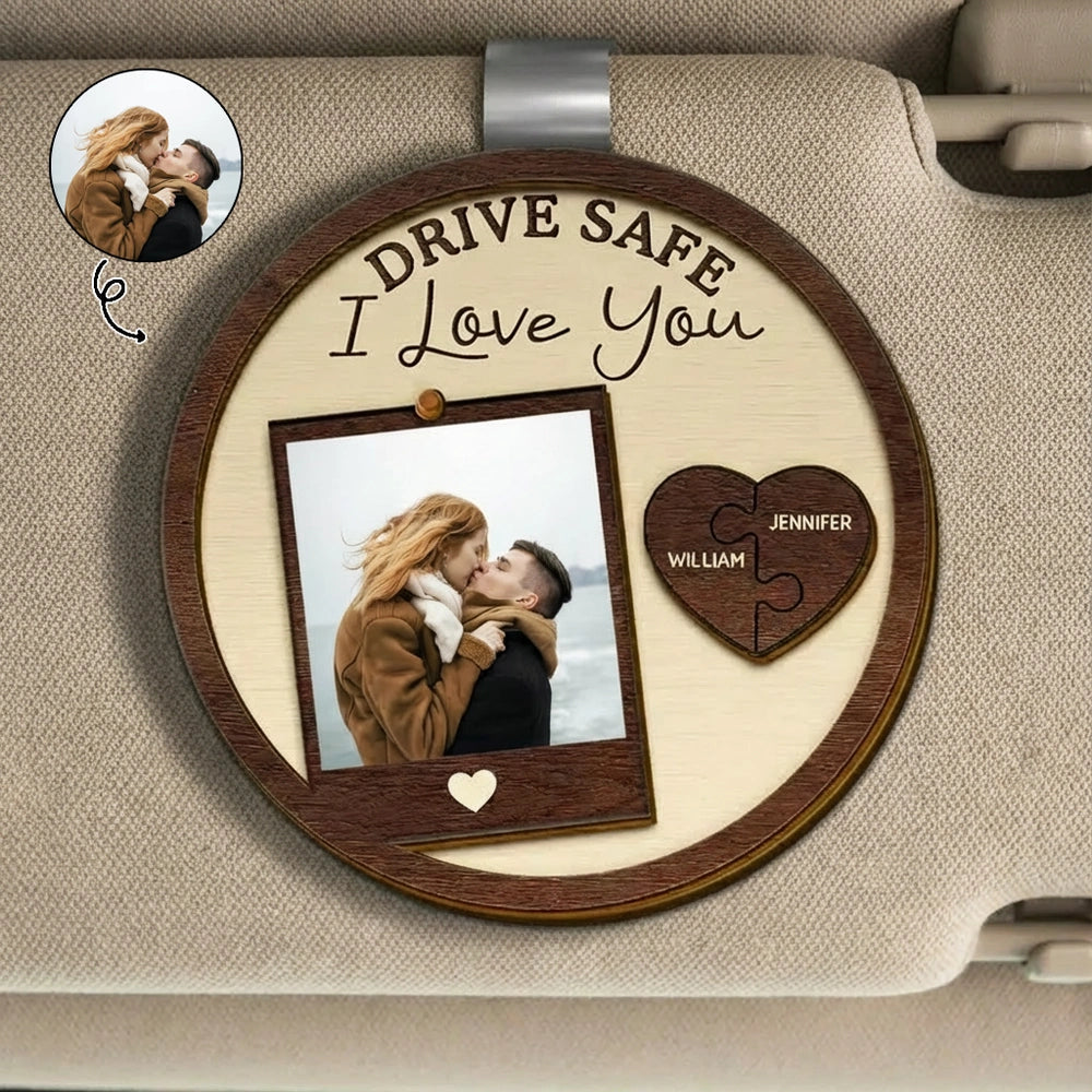 Personalized Car Rearview Mirror Hanging Ornament for Couples - Drive Safe Gift Car Hanger MagicInPrints