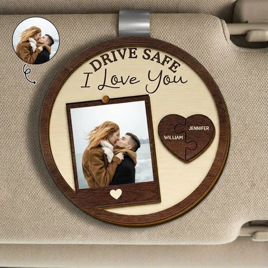 Personalized Car Rearview Mirror Hanging Ornament for Couples - Drive Safe Gift Car Hanger MagicInPrints