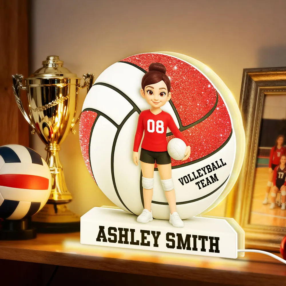 Custom Volleyball Team LED Night Light for Kids - Personalized Gift Plaque MagicInPrints