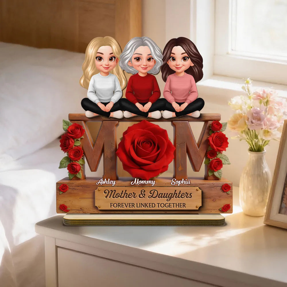 Personalized Mother and Daughters Figurine - Sentimental Home Decor Gift Plaque MagicInPrints