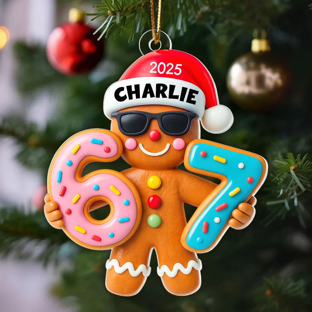 Personalized Gingerbread Christmas Ornament for Kids - Festive Holiday Decor Ornament MagicInPrints