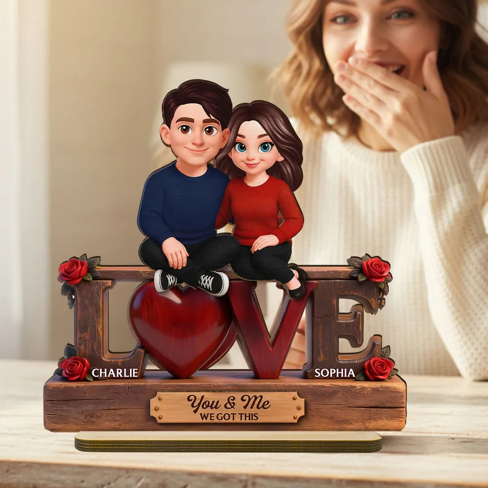 Personalized Couple Figurine Romantic Love Sculpture - Anniversary Gift Plaque MagicInPrints