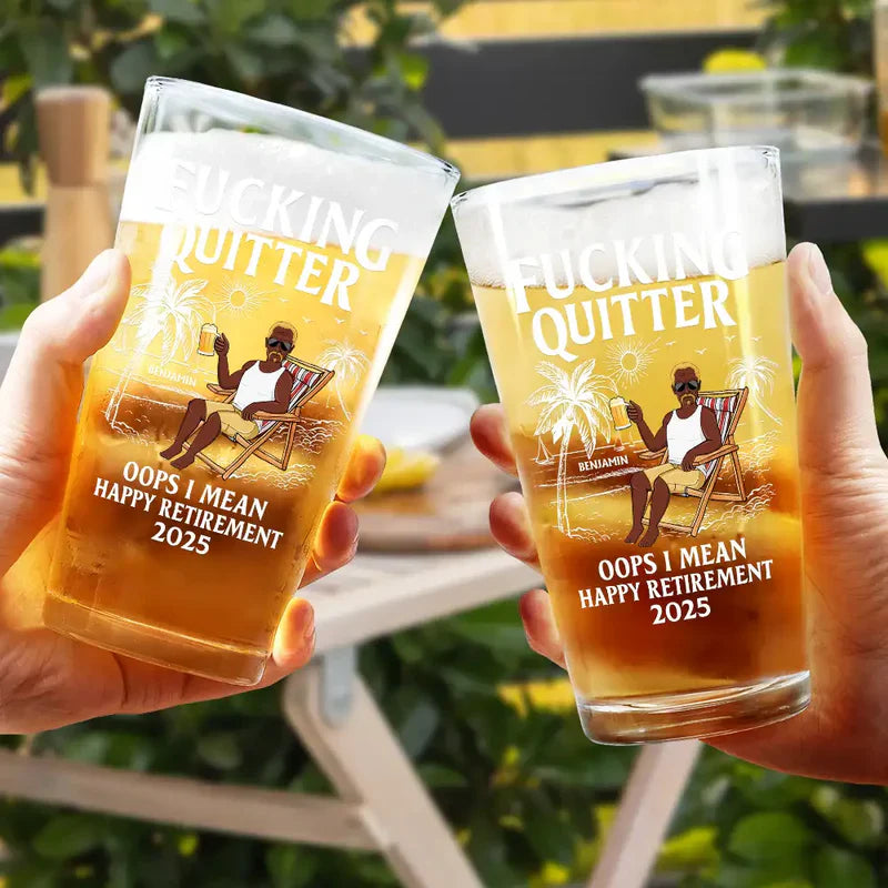 Personalized Retirement Beer Glass for Men - Funny Gift 2026 Cup MagicInPrints