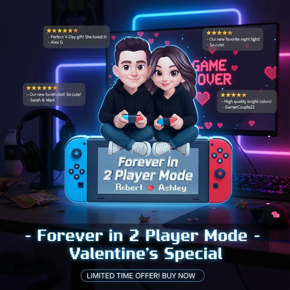 Custom Couple Gaming Figurine - Personalized Gamer Gift for Partners Plaque MagicInPrints