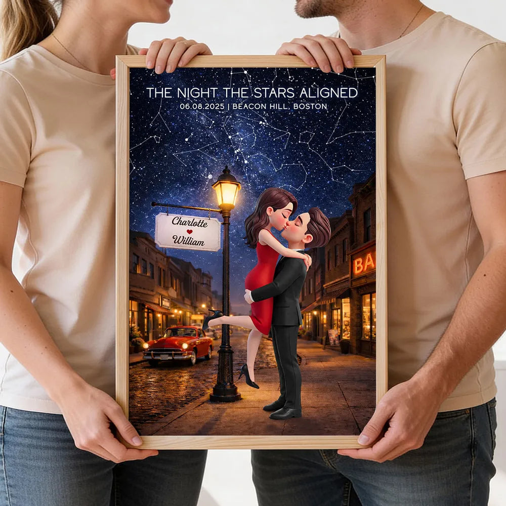 Personalized Romantic Night Sky Art Print for Couples - Anniversary Gift Poster or Canvas MagicInPrints
