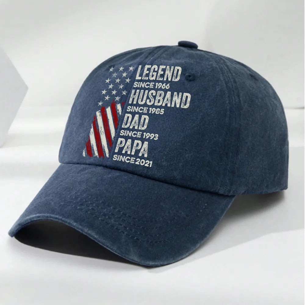Custom Embroidered Dad Hat for Fathers - Legend Husband Dad Papa Design Hat MagicInPrints