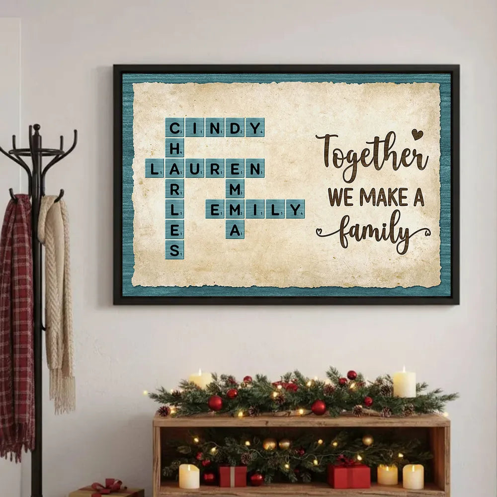 Personalized Family Crossword Wall Art for Home Decor - Sentimental Gift Poster or Canvas MagicInPrints
