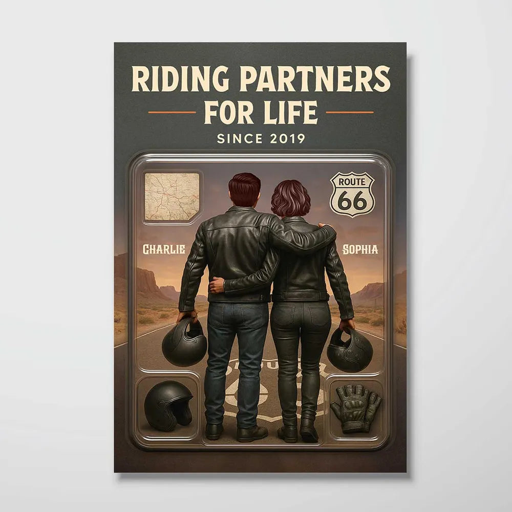 Personalized Riding Partners for Life Poster for Couples - Anniversary Gift Poster or Canvas MagicInPrints